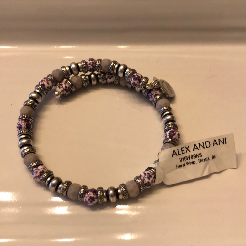 Alex and Ani Floral Wrap Thistle